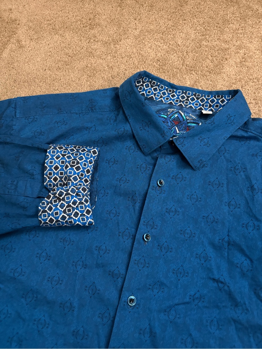 Robert Graham Men’s 3XL Knowledge Wisdom Truth Flip Cuff Button Down Dress Shirt
